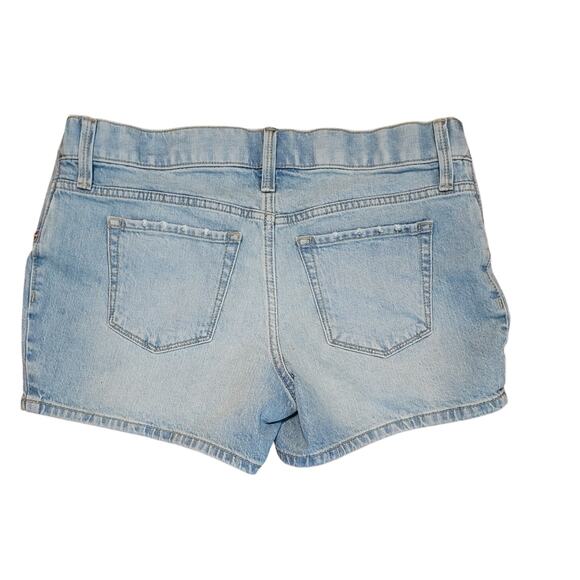 Isabel Maternity Denim Shorts - Sz 2 - Elastic Side Panels 4" Inseam Minimalist - Picture 2 of 8